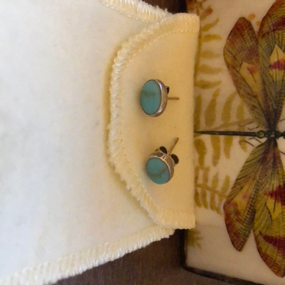 Turquoise oval studs